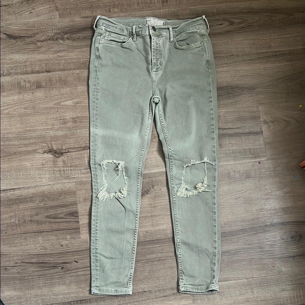 Free people sage distressed jeans